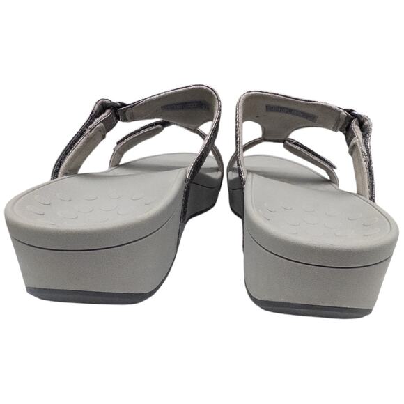 Vionic Ellie Platform Slide Sandal Metallic Silver Pewter Snakekin Women's 12 - Picture 5 of 6